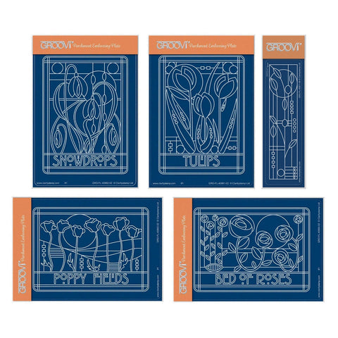 Art Nouveau Floral A6 Groovi Plate & Spacer Collection