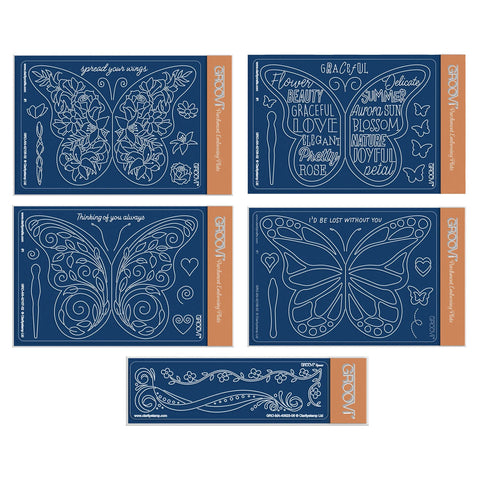 A Kaleidoscope of Large Butterflies A6 & Spacer Groovi Plate Collection