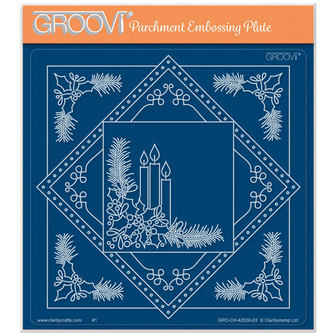 Tina's Candles & Holly Christmas All in One A5 Square Groovi Plate