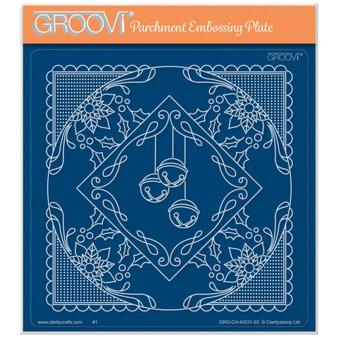 Tina's Poinsettia & Bells Christmas All in One A5 Square Groovi Plate