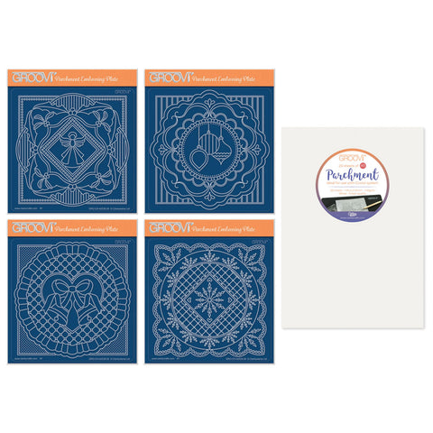 Christmas French Lace Midi Groovi Plate Collection with A5 Parchment