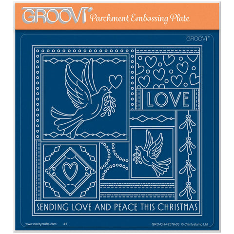 Tina's Christmas Dove - Easy Layout A5 Square Groovi Plate