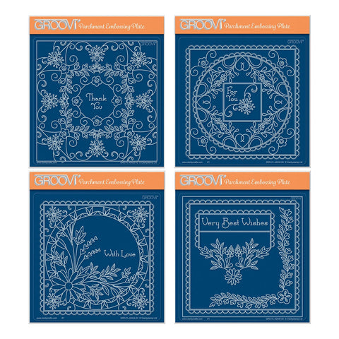 Tina's Floral Swirls & Corners All in One A5 Square Groovi Plate Collection