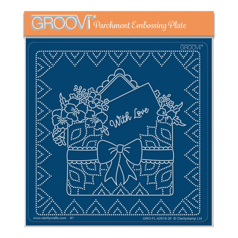 Linda's Pansies with Lace Envelope Midi Groovi Plate