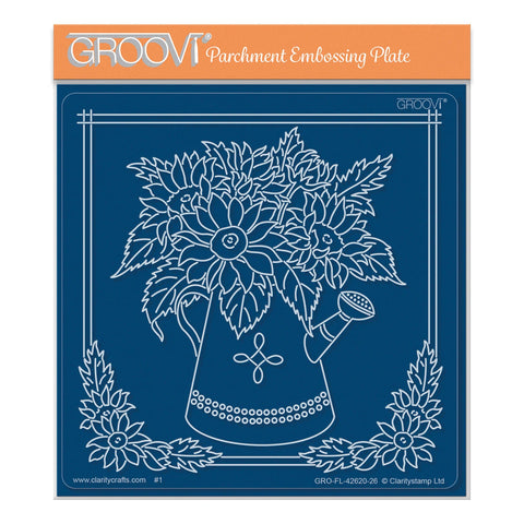 Linda's Sunflowers with Watering Can Midi Groovi Plate