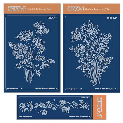 Floral Spray - Summer A6 & Spacer Groovi Plate Trio