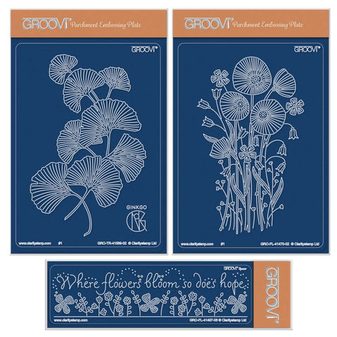Floral Spray - Autumn A6 & Spacer Groovi Plate Trio