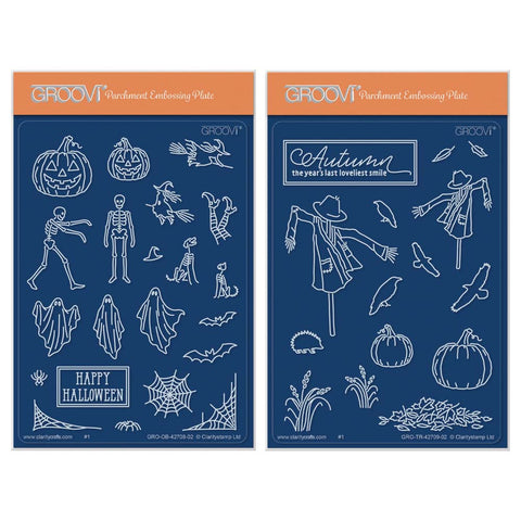 A Taste of Halloween & Autumn A6 Groovi Plate Duo