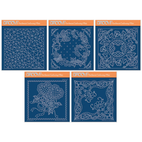 Linda's Richelieu Lace A5 Square Groovi Plate Collection