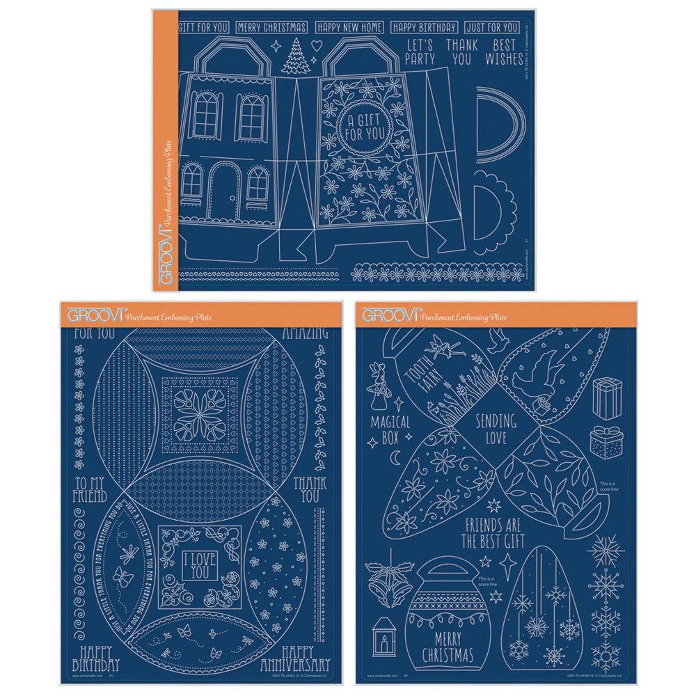 Gift Boxes & Bags A4 Groovi Tem-plate Collection – Pergamano