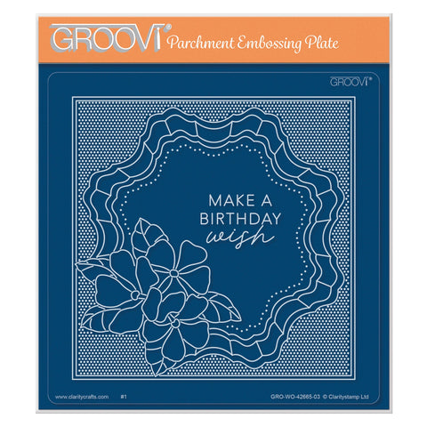 Groovi Grid Overlay - Birthday Wish A5 Square Groovi Plate