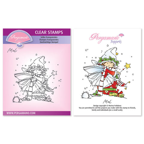 Pixie Poppets - Mel A6 Square Stamp - Artwork by Marina Fedotova