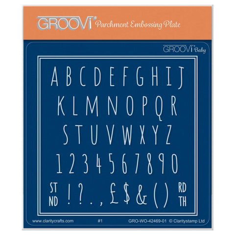 Petite Alphabet & Numbers A6 Square Groovi Plate