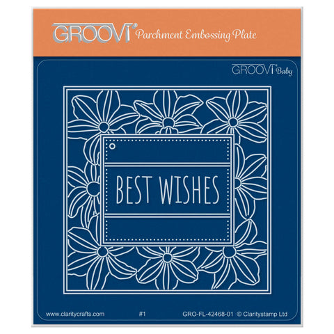 Best Wishes Clematises A6 Square Groovi Plate