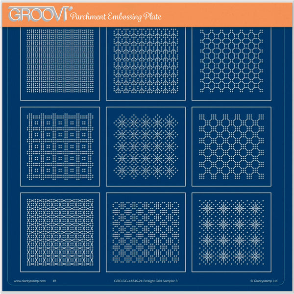 Josie's Straight Embossed Patterns 3 A4 Square Groovi Plate – Pergamano