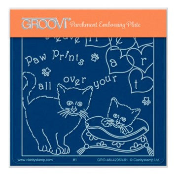 NDGC76 - Cats Leave Paw Prints A6 Square Groovi Plate