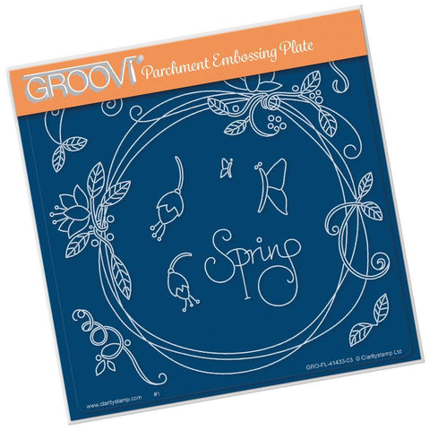 Entwined Spring Circle Wreath <br/>A5 Square Groovi Plate
