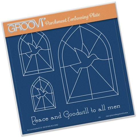 Dove Window <br/>A5 Square Groovi Plate <br/>(Set GRO-CH-40424-03)