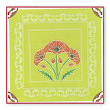 Art Nouveau Poppies A5 Square & Groovi Border Plate Set
