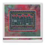 Art Nouveau Poppy Fields A6 Groovi Plate (Set GRO-FL-40881-02)