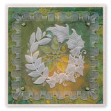 Leafy Wreath Round <br/>A5 Square Groovi Plate <br/>(Set GRO-BI-40835-03)
