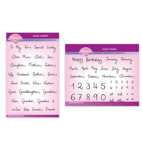 Barbara's Relations and Months & Numbers Stamp Sets
