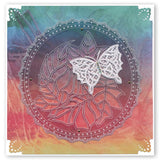 Leafy Butterfly Round <br/>A5 Square Groovi Plate <br/>(Set GRO-AN-40834-03)