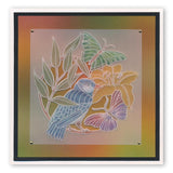 Leafy Butterflies & Bird Round <br/>A5 Square Groovi Plate <br/>(Set GRO-AN-40834-03)