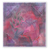 Leafy Butterflies & Bird Round <br/>A5 Square Groovi Plate <br/>(Set GRO-AN-40834-03)