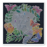 Leafy Butterflies & Bird Round <br/>A5 Square Groovi Plate <br/>(Set GRO-AN-40834-03)