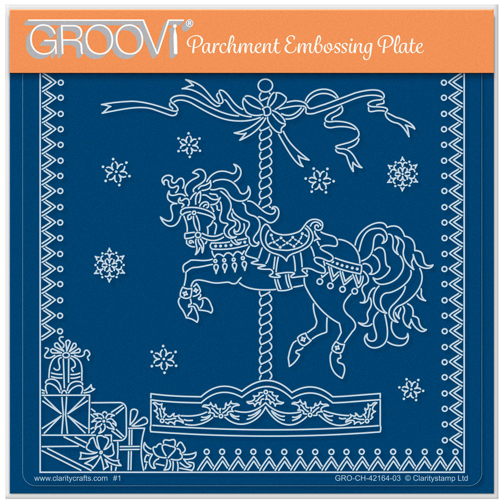 Linda's Christmas Carousel A5 Square Groovi Plate – Pergamano