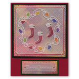 Christmas Stockings Round <br/>A5 Square Groovi Plate <br/>(Set GRO-CH-40038-03)