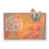 Chrysanthemum & Butterfly <br/>A5 Square Groovi Plate <br/>(Set GRO-FL-40786-03)