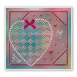 During this Christmas Verse No. 4 - Heart <br/>A5 Square Groovi Plate <br/>(Set GRO-CH-40724-03)