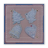 During this Christmas Verse No. 2 - Dove <br/>A5 Square Groovi Plate <br/>(Set GRO-CH-40724-03)