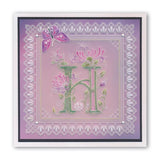 Floral Alphabet A6 Square Groovi Plate Collection