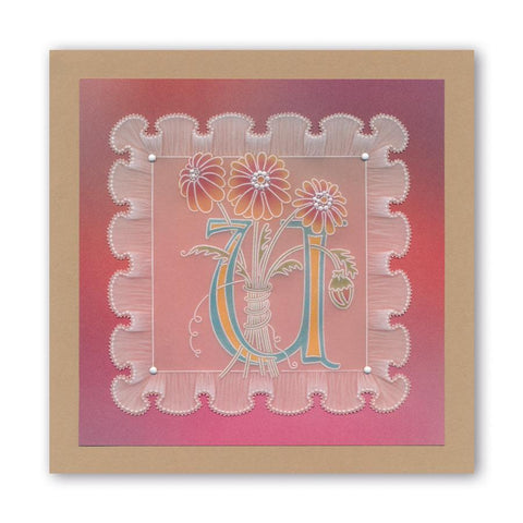 Floral Alphabet - Letter U <br/>A6 Square Groovi Plate