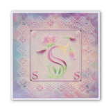 Floral Alphabet - Letter S <br/>A6 Square Groovi Plate