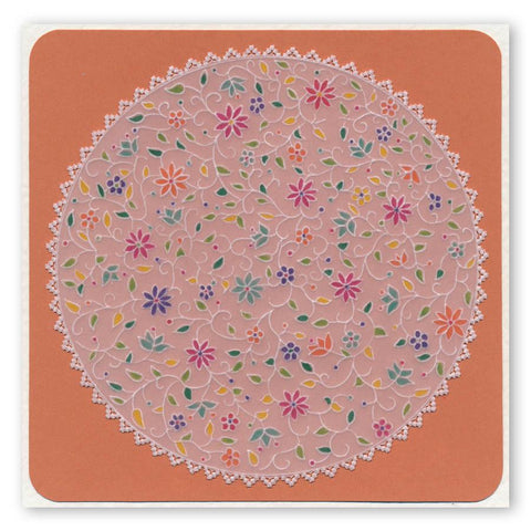 Floral Moon <br/>A5 Square Groovi Plate <br/>(Set GRO-FL-40503-03)