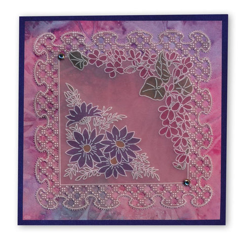 Frilly Square Friends <br/>A5 Square Groovi Plate <br/>(Set GRO-FL-40805-03)