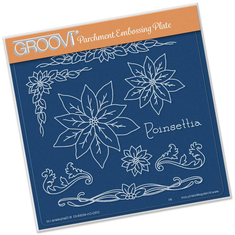 Jayne's Poinsettia Name <br/>A5 Square Groovi Plate <br/>(Set GRO-FL-40420-03)