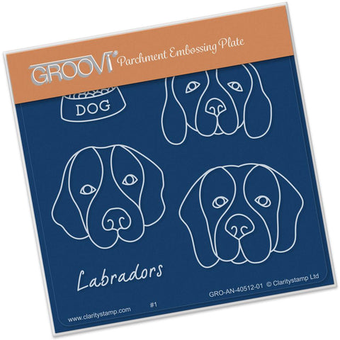Labradors <br/>A6 Square Groovi Baby Plate <br/>(Set GRO-40525-01)