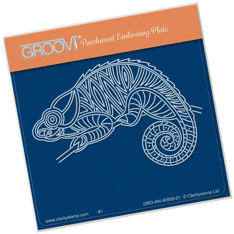 Patterned Chameleon 1 <br/>A6 Square Groovi Baby Plate