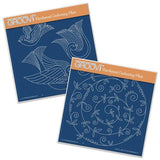Doves & Sprig Swirl <br/>A5 Square Groovi Plate Set