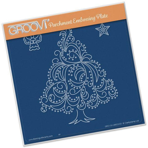 Christmas Tree <br/>A5 Square Groovi Plate <br/>(Set GRO-CH-40057-03)
