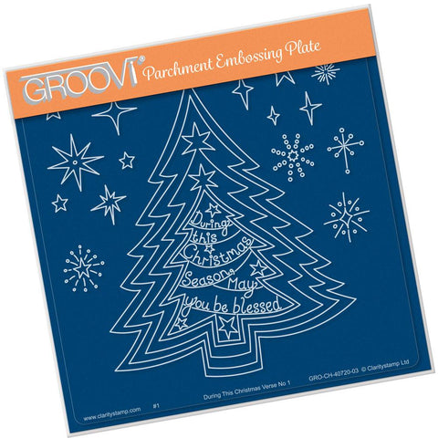During this Christmas Verse No. 1 - Tree <br/>A5 Square Groovi Plate <br/>(Set GRO-CH-40724-03)