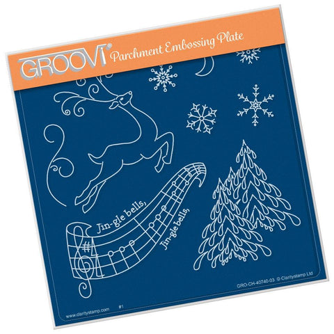 Jingle Bells <br>A5 Square Groovi Plate <br/>(Set GRO-CH-40800-03)