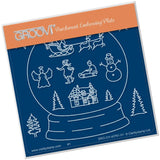 Snow Globe Outline <br/>A6 Square Groovi Baby Plate <br/>(Set GRO-CH-40821-01)