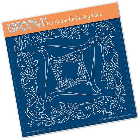 Tina's Holly Frame <br/>A5 Square Groovi Plate