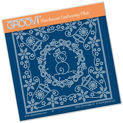 Tina's Christmas Snowman Parchlet <br/>A6 Square Groovi Baby Plate